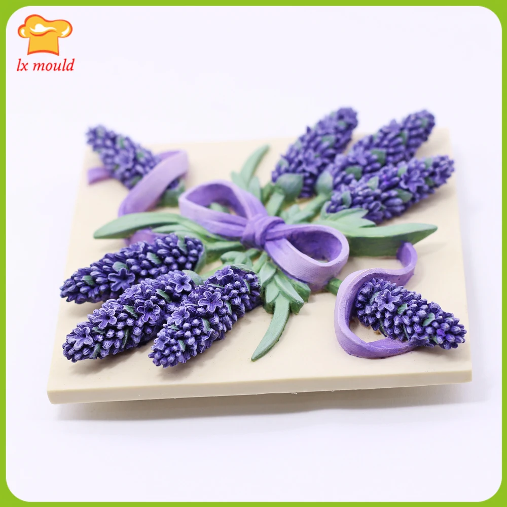 Lavender Silicone Fondant Cake Topper Mold Wax Soap Aromatherapy Plaster Mould Chocolate Sugarcraft Cake Decorating Baking Tools