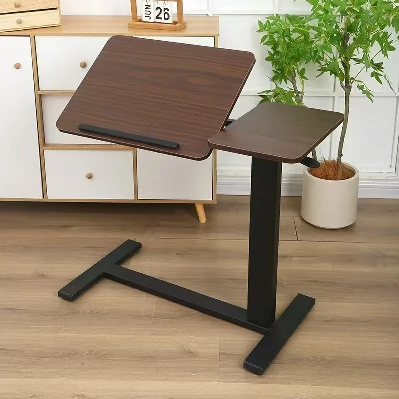 Manufacturer customized movable bedside table folding and flipping pneumatic lifting bedside small table standing work computer