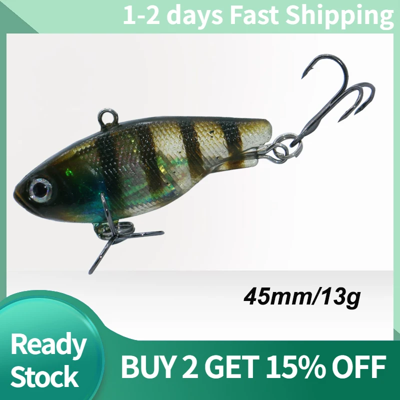 

AI-SHOUYU 1pcs Soft Fishing Lure 4.5cm/13g VIB Swimbait Artificial Bait Soft Silicone Wobbler Minnow Jig Lead Ice Fishing Tackle