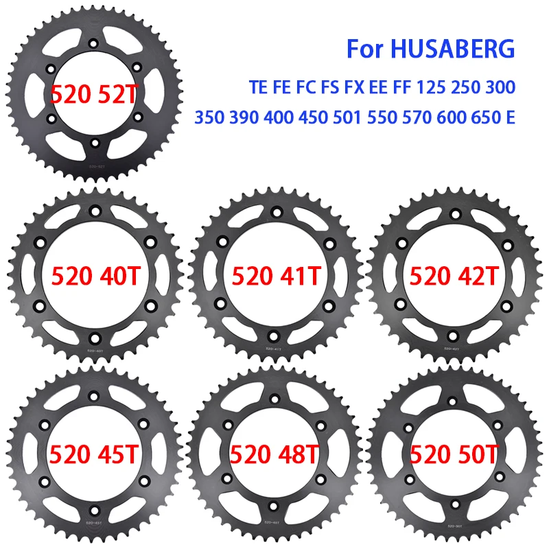 520 40T 41T 42T 45T 48T 50T 52T Rear Sprocket for Husaberg TE FE FC FS 125 250 300 350 390 400 450 501 550 570 600 650 E FX EE