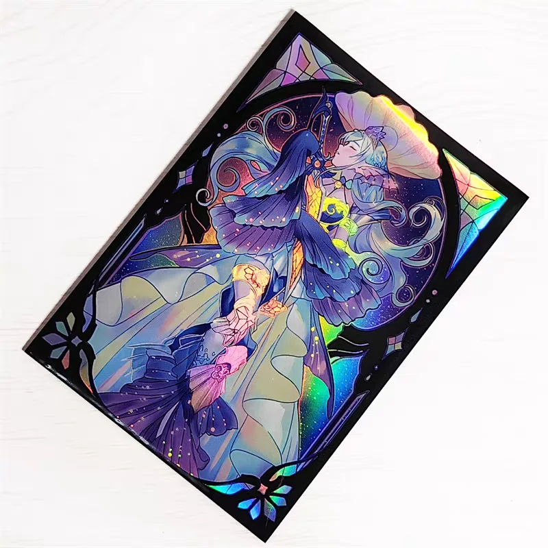 50 szt. 63x90mm Holograficzne, odporne na rozdarcia etui na karty YGO, ochronne obudowy z efektem flash, osłonki YGO