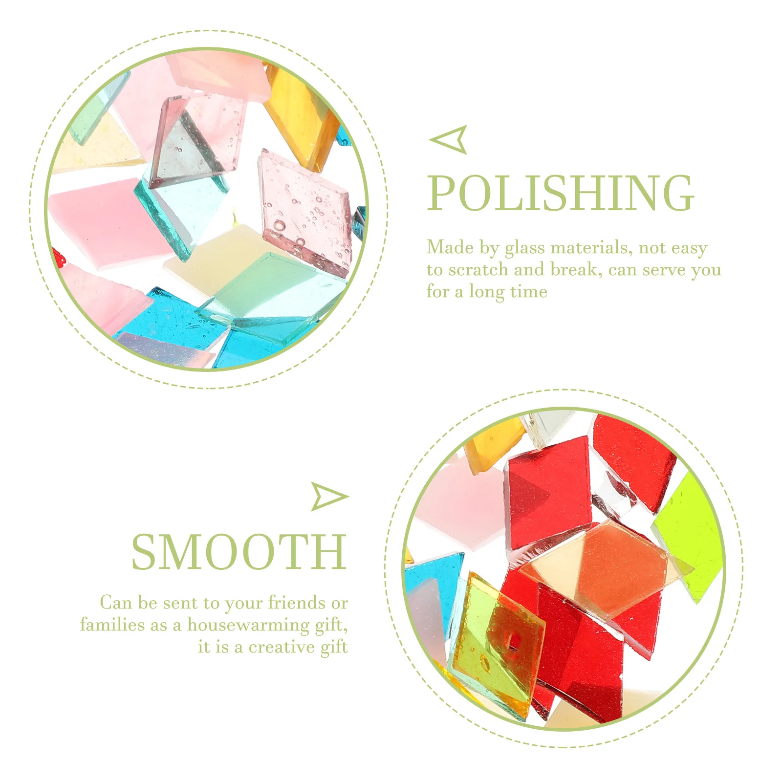 

1 Bag Of Decor Tiles Multi-Color Thickened Smooth Durable Mosaic Craft Pieces For Diy Home Decor Crafts Bulk Mixed