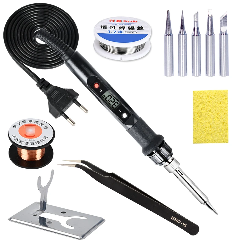 Adjustable Temperature Electric Soldering Iron Kit 110V 220V 80W Soldering Iron Welding Tool Kits