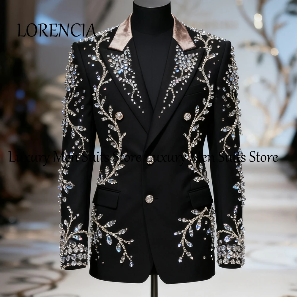 

Классические ювелирные костюмы для мужчин, комплект из 2-х предметов с бриллиантами, наряд для свадебной вечеринки, блейзер для жениха, брюки, disfraz de hombre