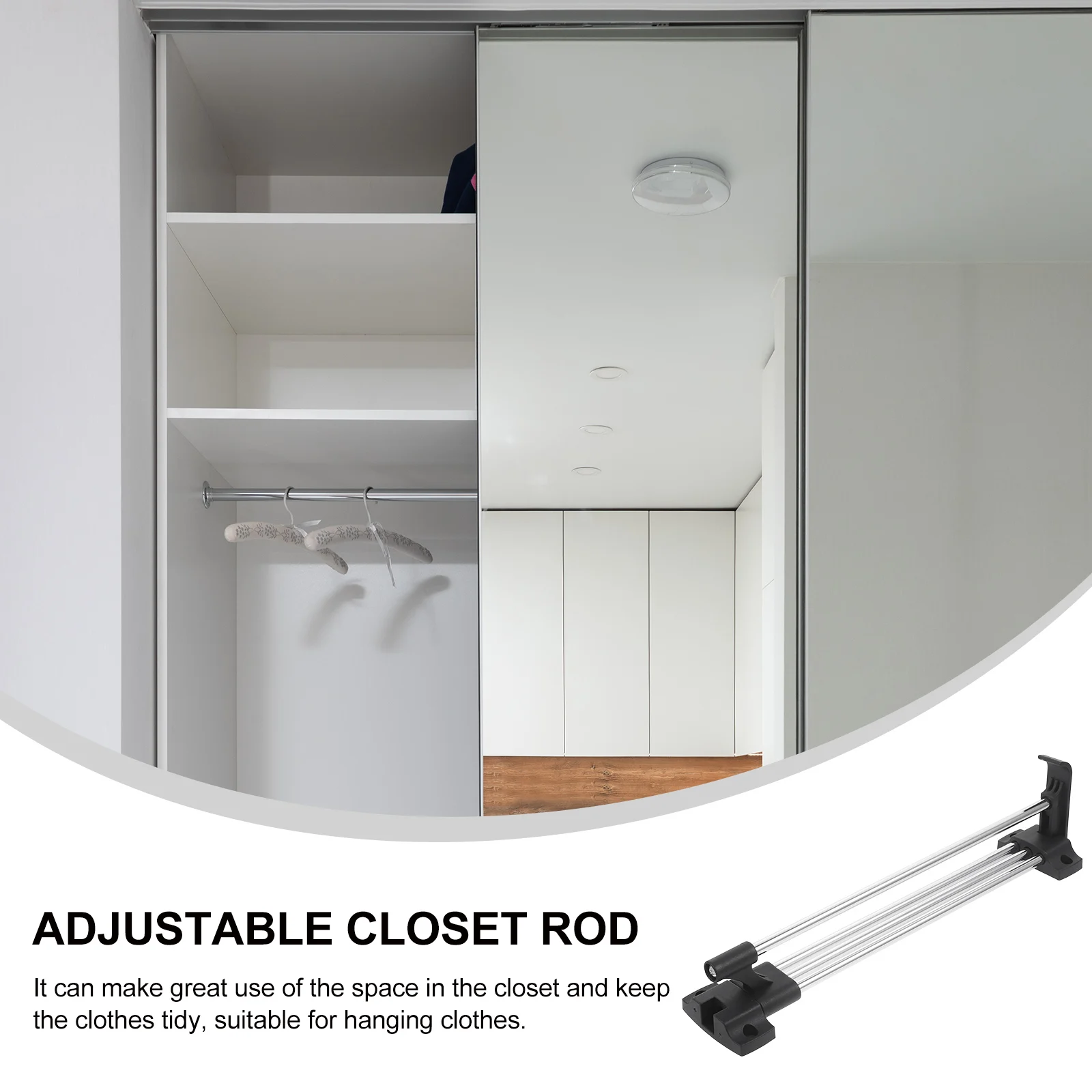 

Adjustable Closet Rod Bar Heavy Duty Clothes Hanging Rod For Wardrobe Retractable Closet Pole Wardrobe Supplies Organizing