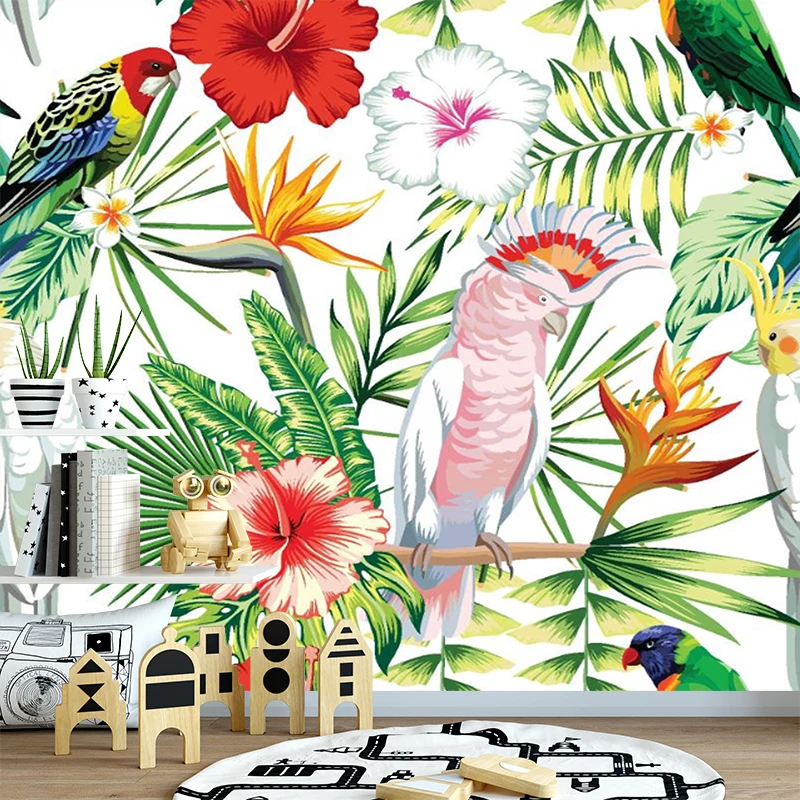 

Настенные обои на заказ, 3D ретро пасторальные обои с тропическим лесом, художественные обои для гостиной, ТВ, дивана, фон, настенный декор