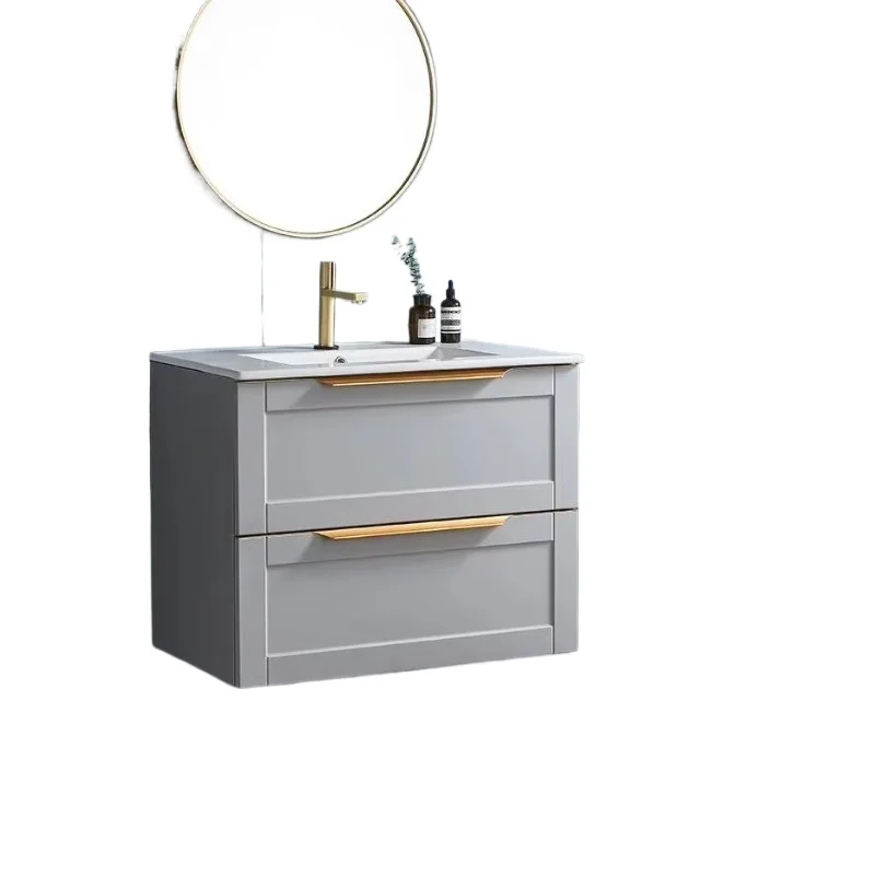 Personalizado popular montado na parede canto europeu moderno banheiro flutuante espelho de vaidade capa