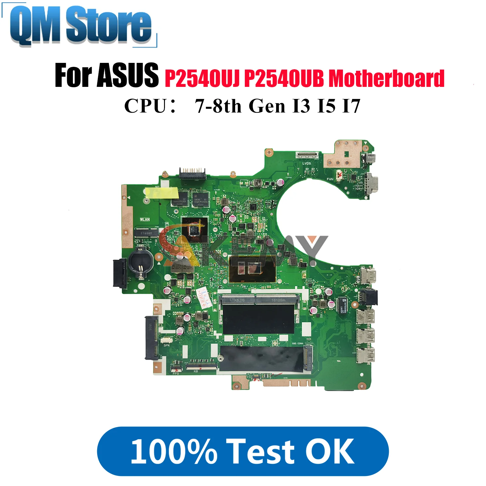 

P2540UB Laptop Motherboard For ASUS ProArt P2540UJ P2540UB P2540U Notebook Mainboard With I3 I5 I7 CPU 100% tests OK fast ship