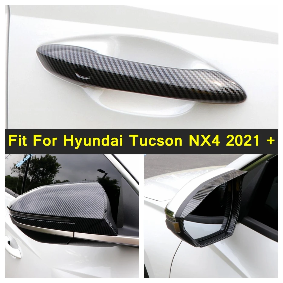 

ABS Auto Rearview Mirror / Door Handles Protector Stripes Decoration Cover Trim Accessories For Hyundai Tucson NX4 2021 - 2025