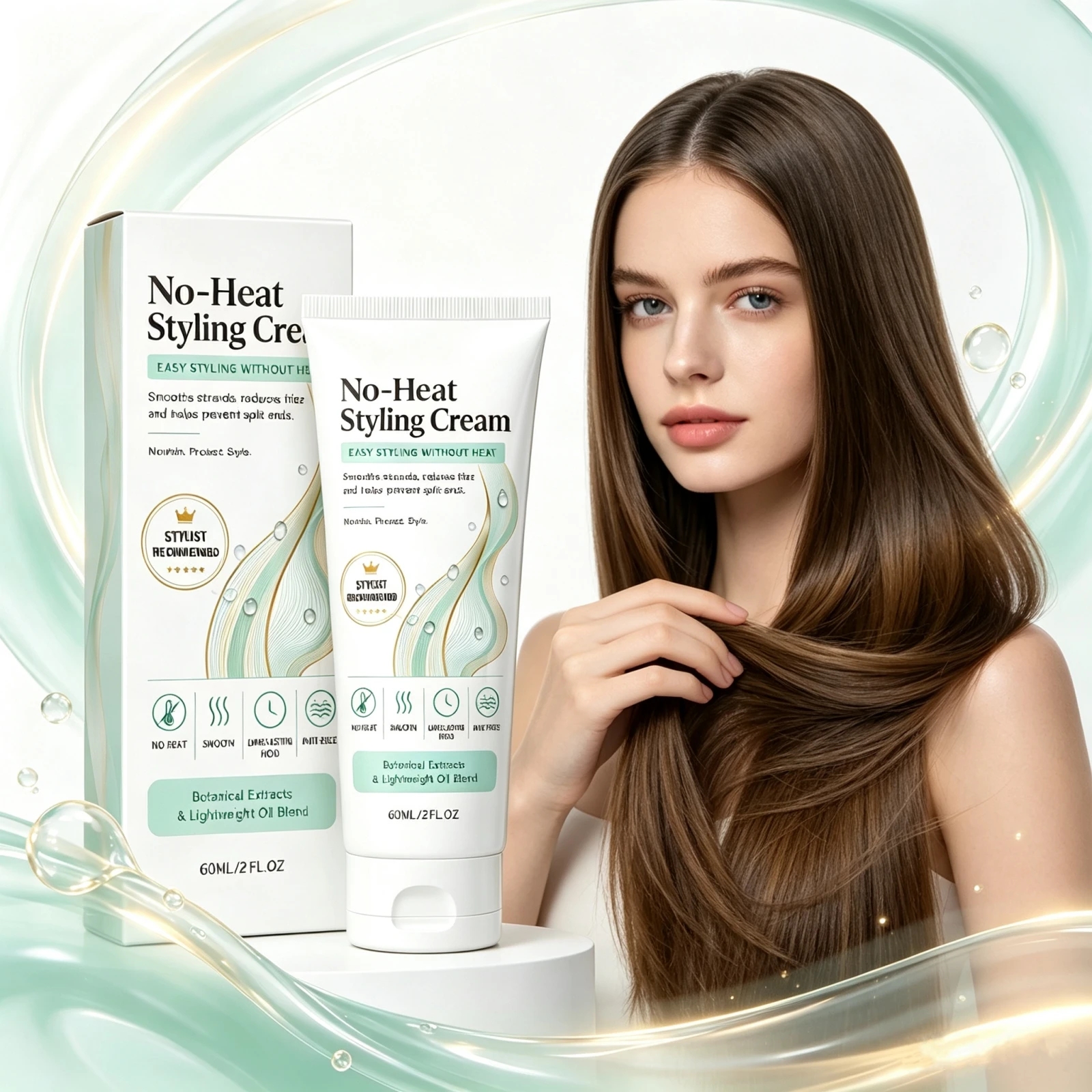 Hair Care Heat Protectant - No Heat Anti Frizz Styling Cream