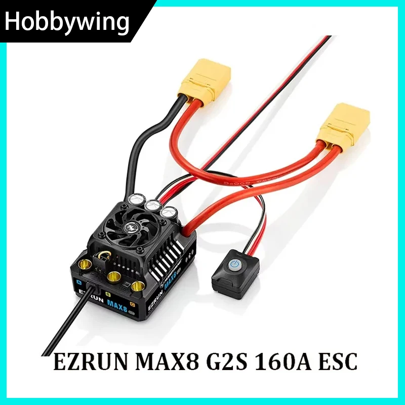 

Future Flight Hobbywing EZRun MAX8 G2S 160A 3-6S Waterproof Sensored Brushless ESC 6A BEC Output For 1/10 1/8 RC Model Car Buggy