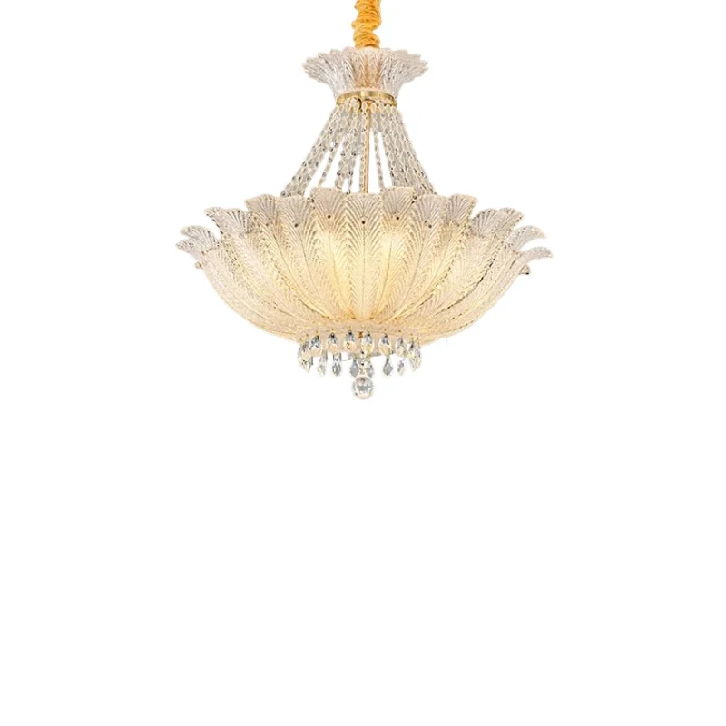 French Light Luxury Crystal Chandelier Bedroom Light High-end Atmospheric New Glass Feather Living Room Dining Room Main Lamp