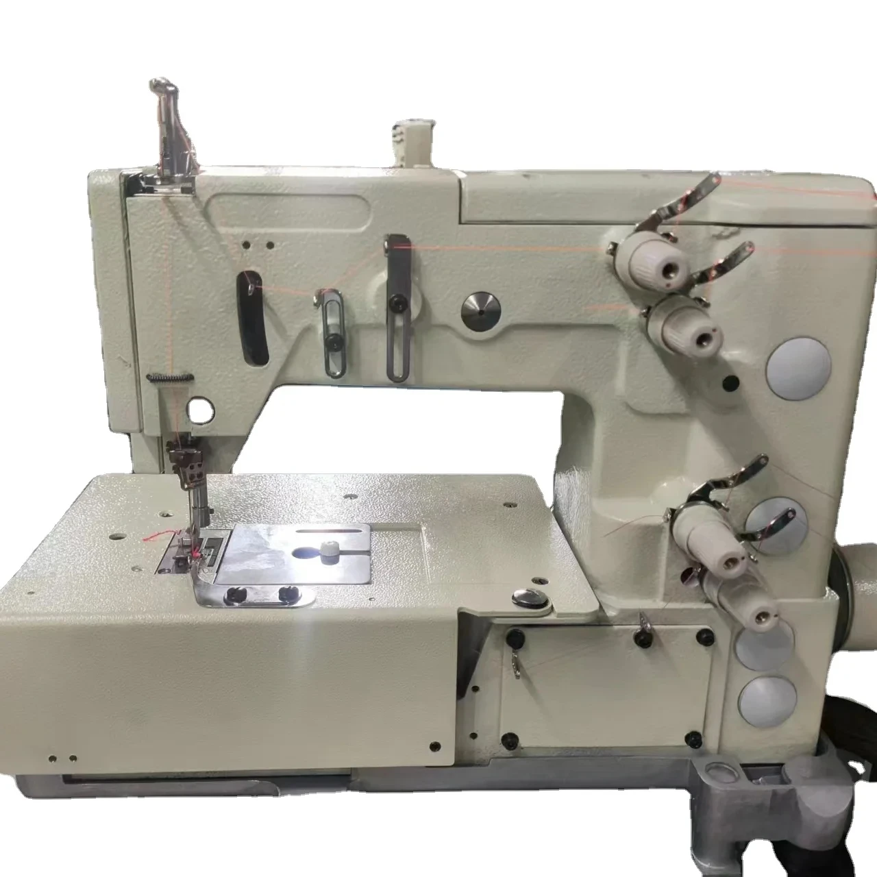 QK1302-4W double needl double chain stitch 4 thread zigzag sewing machine with automatic lifting foot