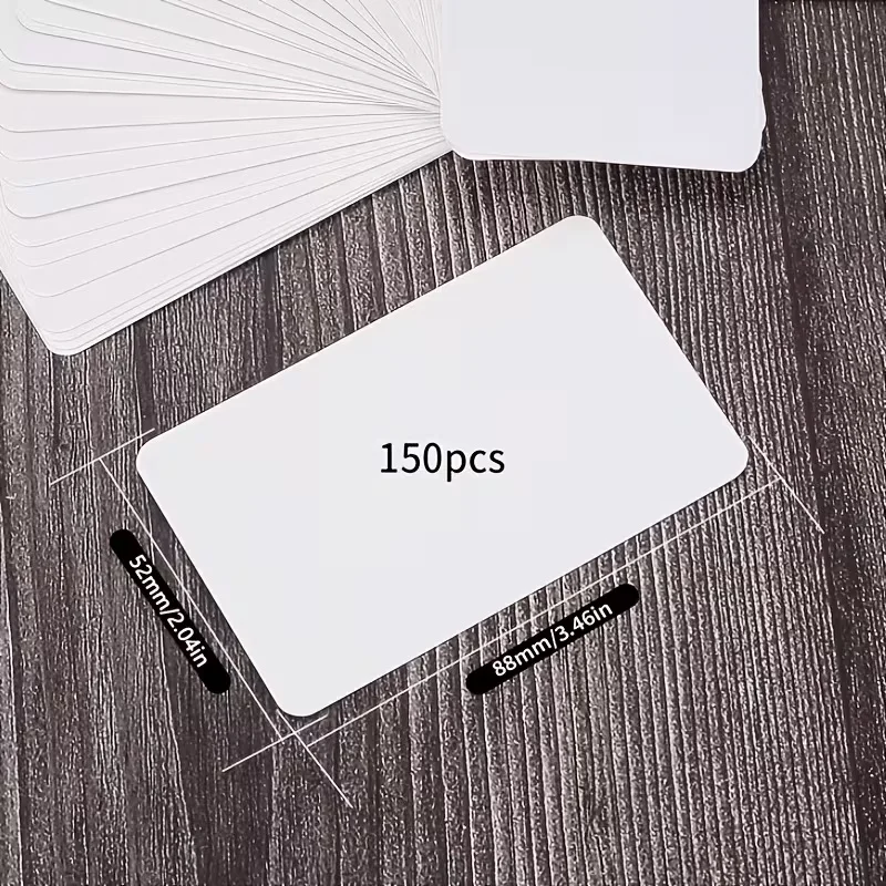 High-Quality Blank White Notecards (150-Pack) 300g Superior Paper Smooth Writing No-Line - Unlined Blank Cards for Business And