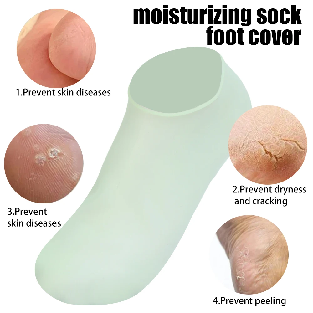 Silicone Moisturizing Foot Socks Foot Spa Massage Exfoliating Gel Socks Breathable Remove Dead Skin Anti Cracking Foot Care Tool