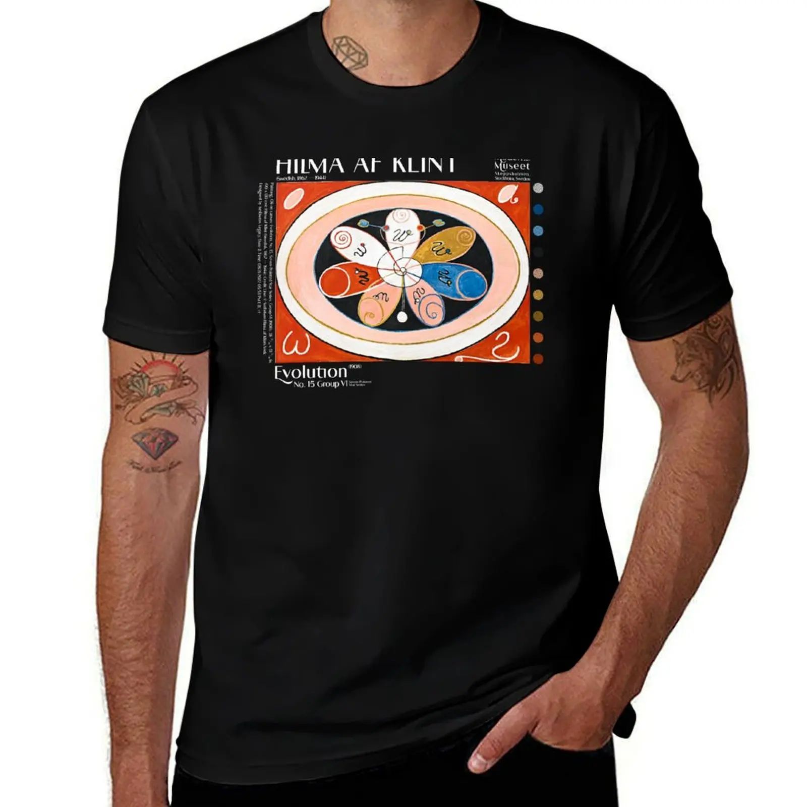 

Hilma Af Klint Evolution No. 15 Seven-Pointed Star Series Abstract Spiritual Occult Painting T-Shirt t shirts for man pack white