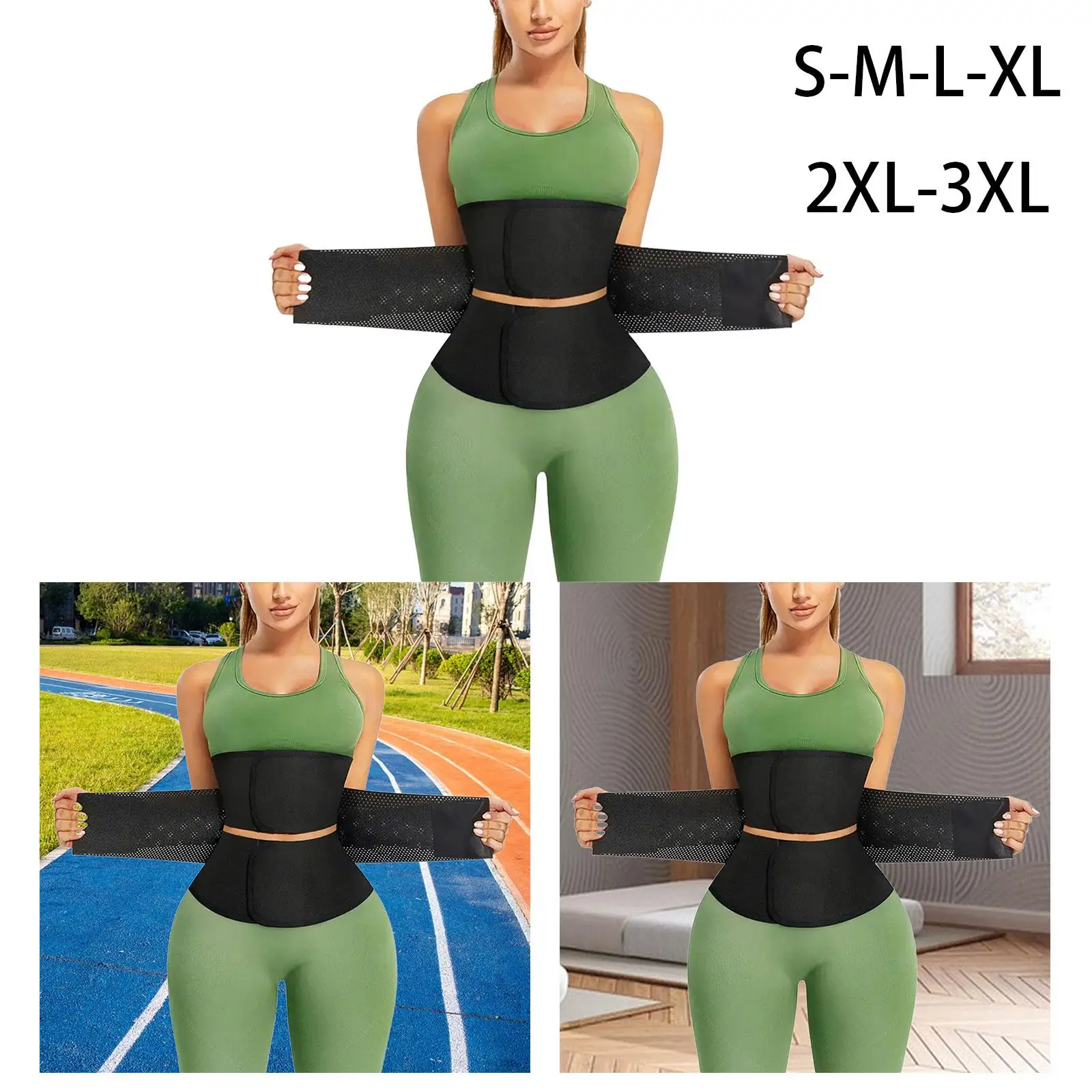 Waist Trainer Sweat Band Waist Cincher Lower Belly Wrap Waist Trimmer Waist Corset for Running Exercise Fitness Workout Yoga