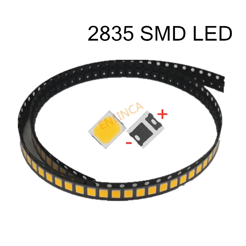 100PCS/LOT 2835 12V SMD White Warm White LED 100LM Bright Lamp Beads Light Emitting Diode 12V 1W