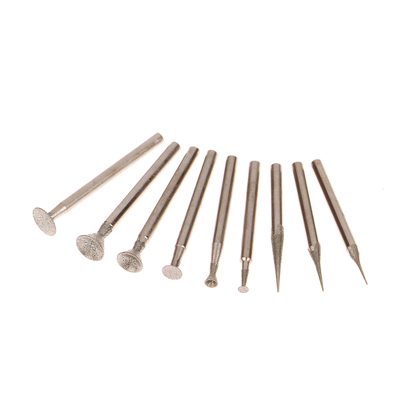 

9 шт., аксессуары для шлифовальных бит, ультратонкая Т-образная головка, хвостовик, алмазная точка, камень, нефрит, резьба, польская гравировка, набор инструментов 2,35 мм