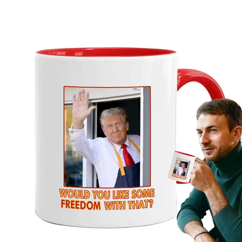 350ml Trumps Ceramic Mug Funny Trumps French Fry Print Mug DonaldTrump Supporter Ceramic Mug Coffee Tea Cup