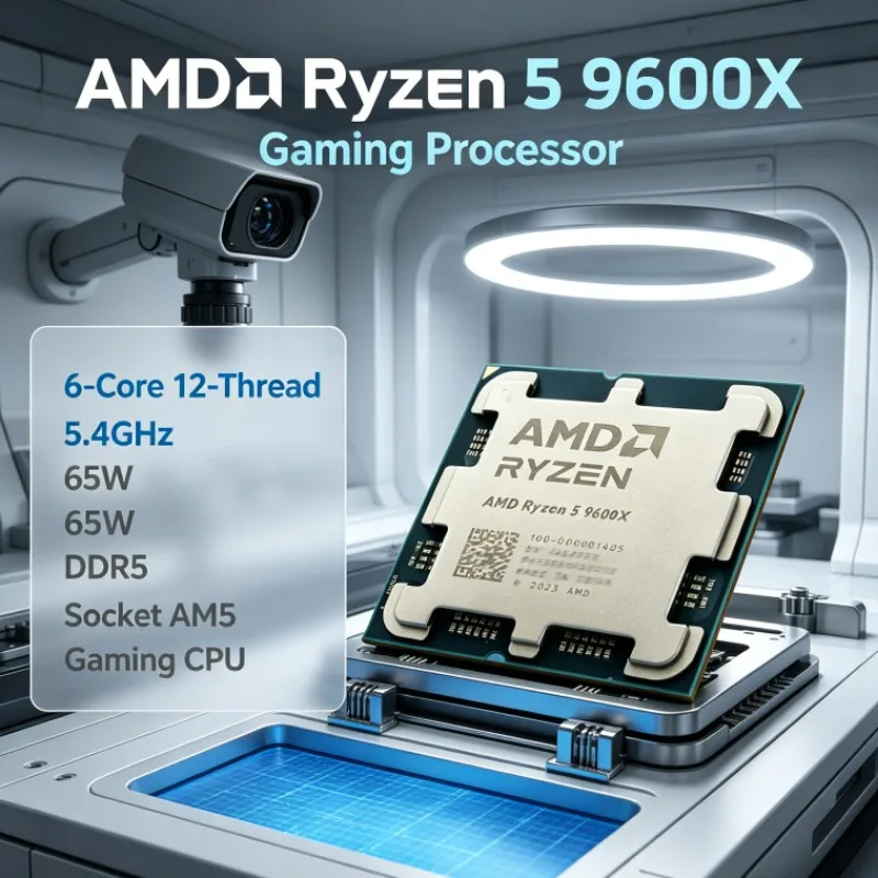 AMD R5 9600X Ryzen 5 DDR5 Desktop CPU 6-Core 12-Thread 5.4GHz 65W Socket AM5 L3 32M Type-C