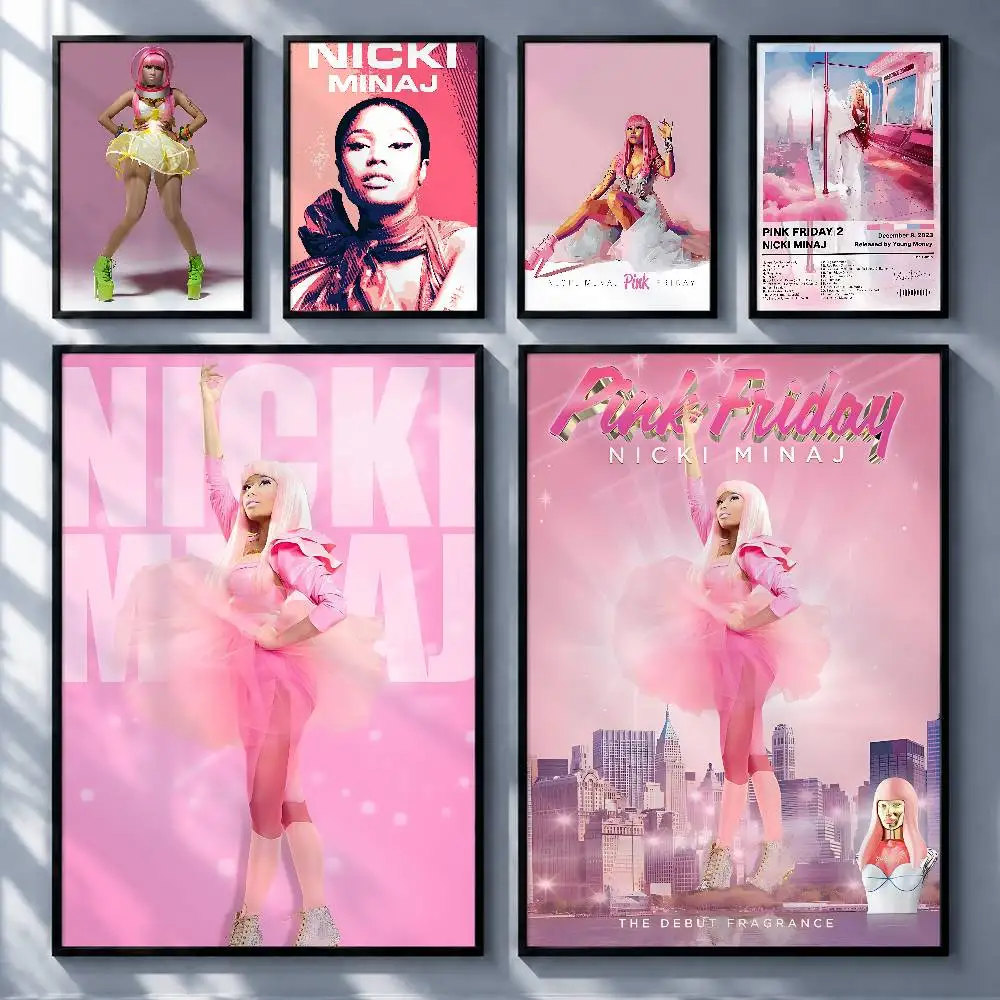 Trending Rapper Nicki Minaj Premium Self-Adhesive No Residue Wall Sticker for Home Office Bar Decor