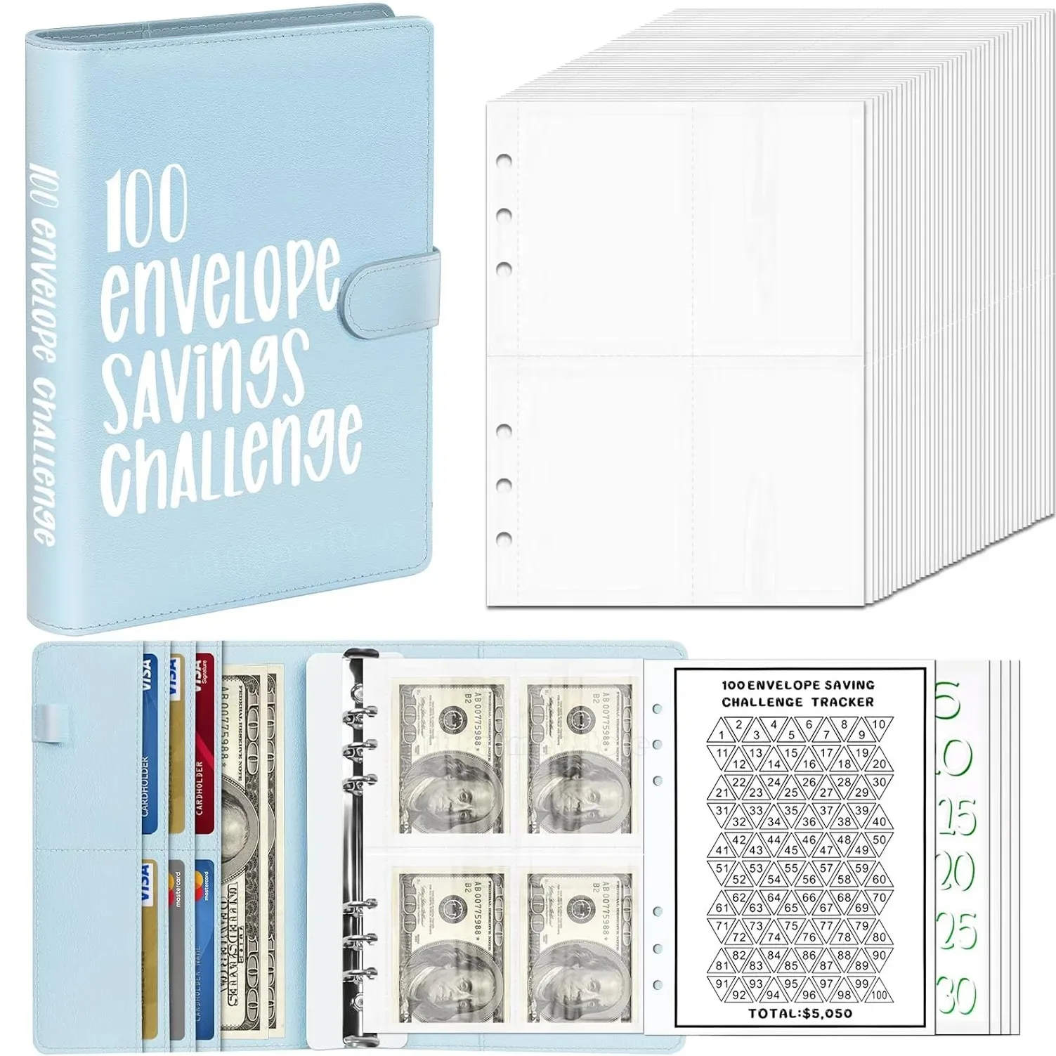 envelope challenge binder com envelopes em dinheiro envelopes em dinheiro maneira facil e divertida de economizar 5050 100 01