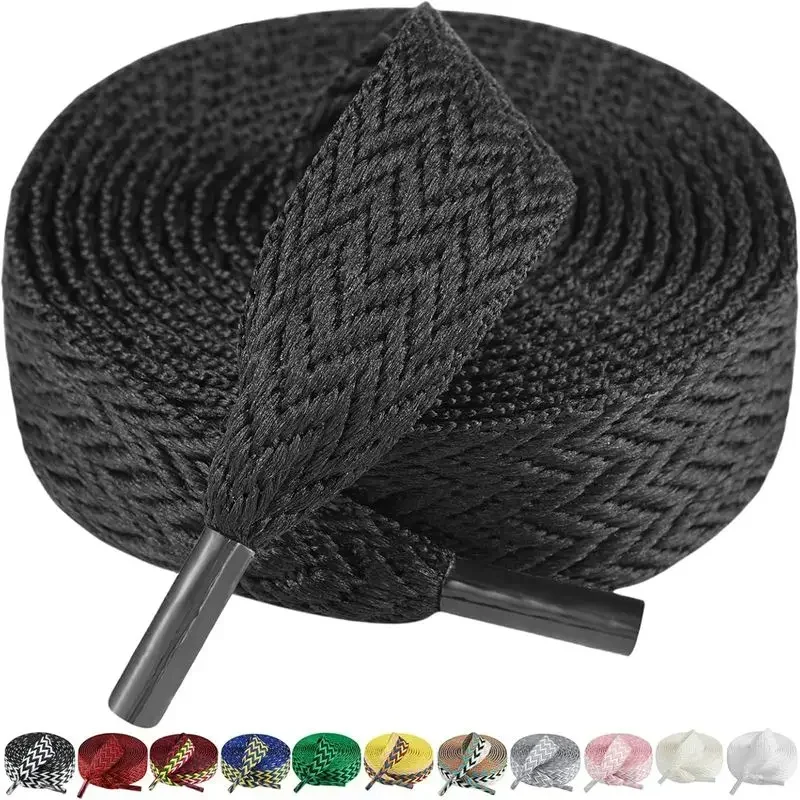 Basketball Tennis Sports Shoes Shoelace 1.5cm Width Thick Flat Shoelaces Sneaker Shoe Laces for Wavy Bread Rope Shoes Strings