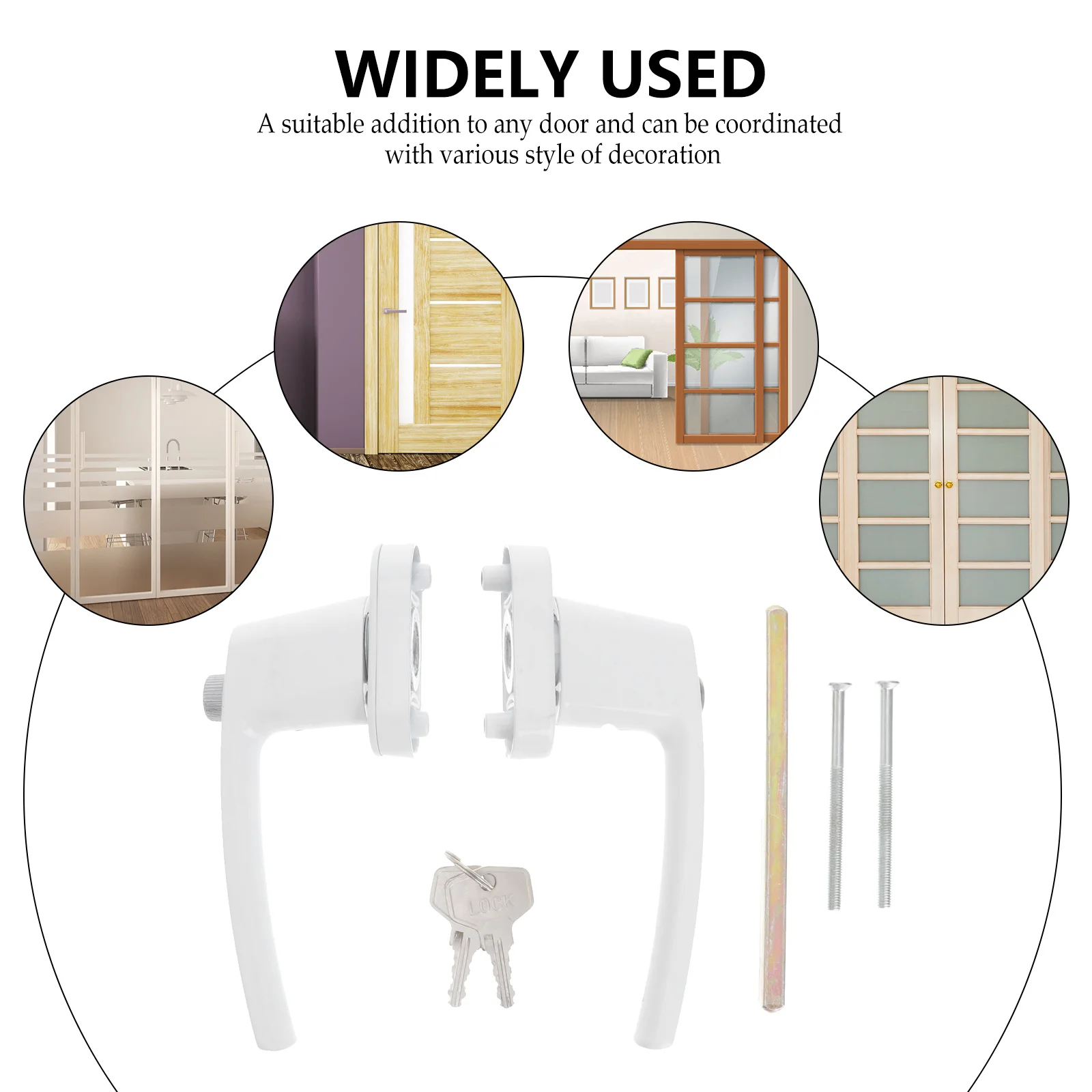 สองปลายคันโยกโลหะผสมสังกะสีหนา Solid Crank Handle คีย์ประตูหน้าต่างล็อครักษาความปลอดภัยติดตั้งง่ายโครงสร้างแข็งแรงทนทานในร่ม