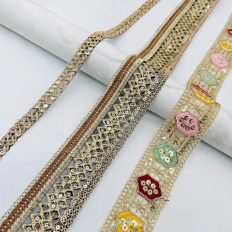 

1-ярдовая лента с блестками, кружевная отделка, ткань для шитья, ремесленная одежда, аксессуары для свадебной одежды