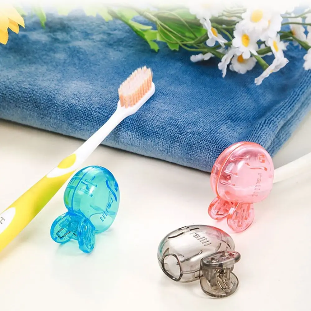 Portable Toothbrush Protective Cap Toothbrush Shell Toothbrush Head Storage Clip Travel Toothbrush Storage Clip Transparent