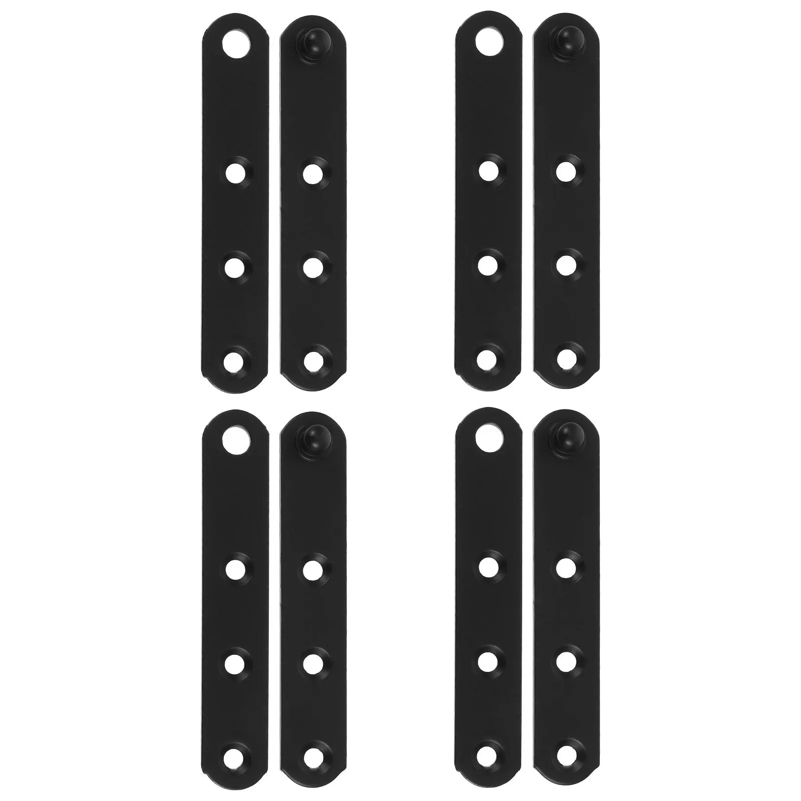 

4Pcs Stainless Steel Hidden Hinges Black Straight Brackets Door Window Cabinet Concealed Hardware Mending Plates Repairing Brace