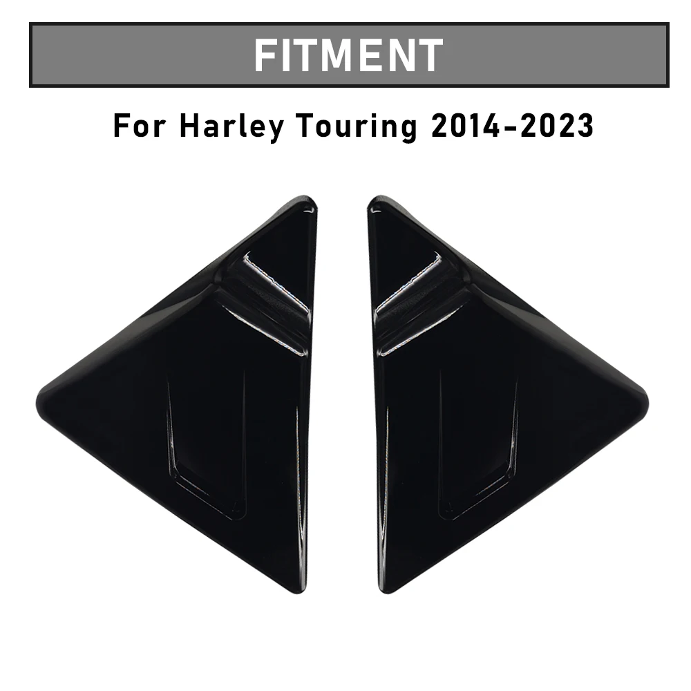 أغطية بطاريات جانبية مثلثة سوداء للدراجة النارية لدراجة Harley Touring Road King Street Electra Glide Ultra Classic 2009-2023