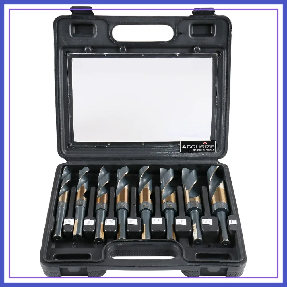 

M35 Cobalt 8-Piece Drill Bit Set, 1/2" Shank, 9/16" to 1", Industrial Grade