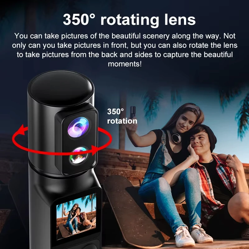 New Portable Handheld DV Wireless WiFi 350 Degree Rotation Action Camera 6K Sports DV Recorder Waterproof Screen High CMOS