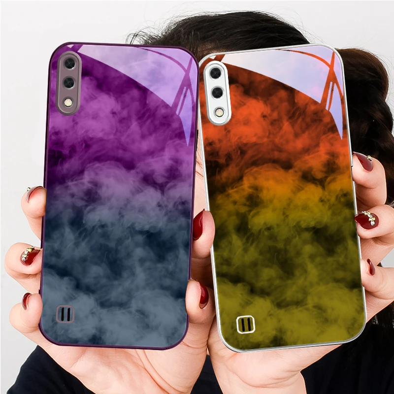 

The form of color smoke For Samsung A01 A02 03 Core 04 05 06 10 12 13 14 5G 15 16 M02 12 Note 8 9 10 20 glass Ultra phone case