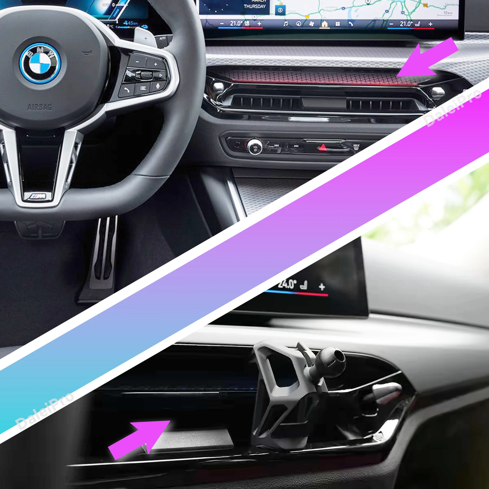 LHD RHD für BMW 3er Serie 2025 2026 M3 Auto-Handyhalterung, Fahrzeugspezifische Austauschbare Armaturenbrett-Handyhalterung für BMW 2er 4er Serie – Detail 5