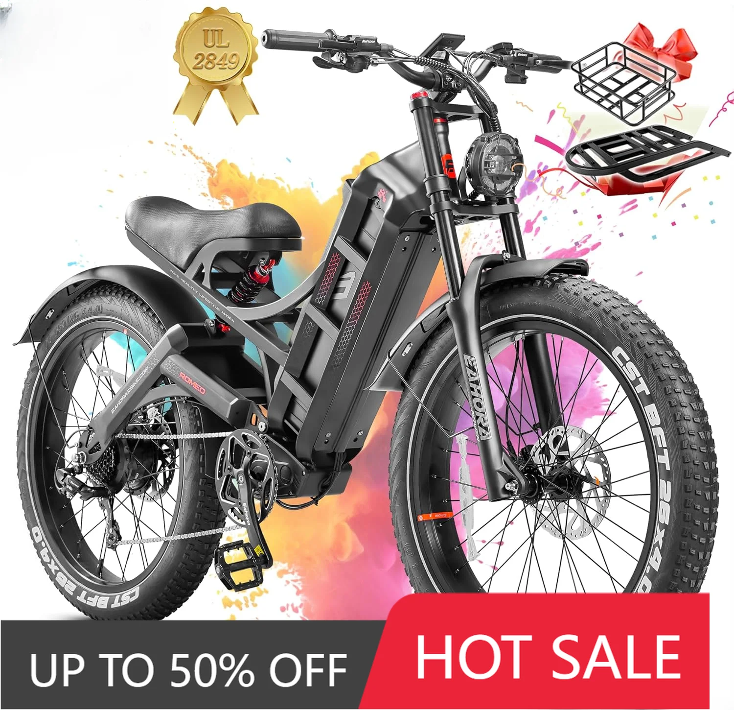 

Склад ЕС и США ведет на складах JYF электровелосипеды Eahora 250w, велосипеды с широкими шинами, электрические велосипеды, внедорожные электровелосипеды.