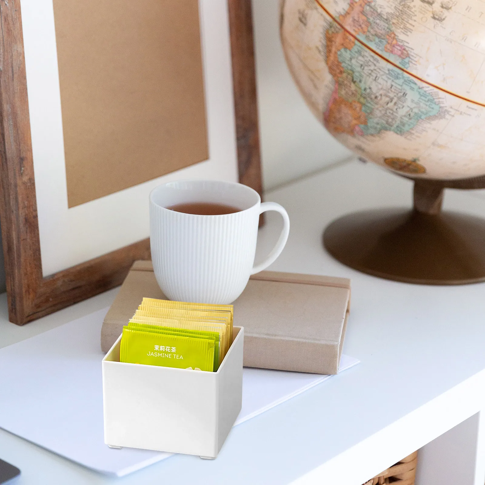 

1pc Tea Bag Storage Box Acrylic Desktop Organizer For Tea Coffee Bags Clear Compartment Container Kitchen Sundries Holder