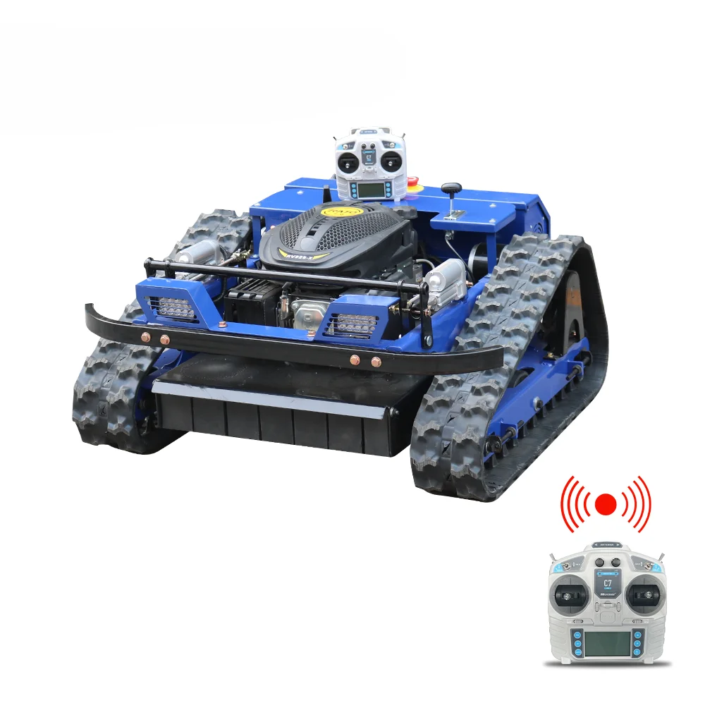 

For HANYUE wholesale 550mm remote control mower 7.5HP garden automatic crawler lawn mower robot