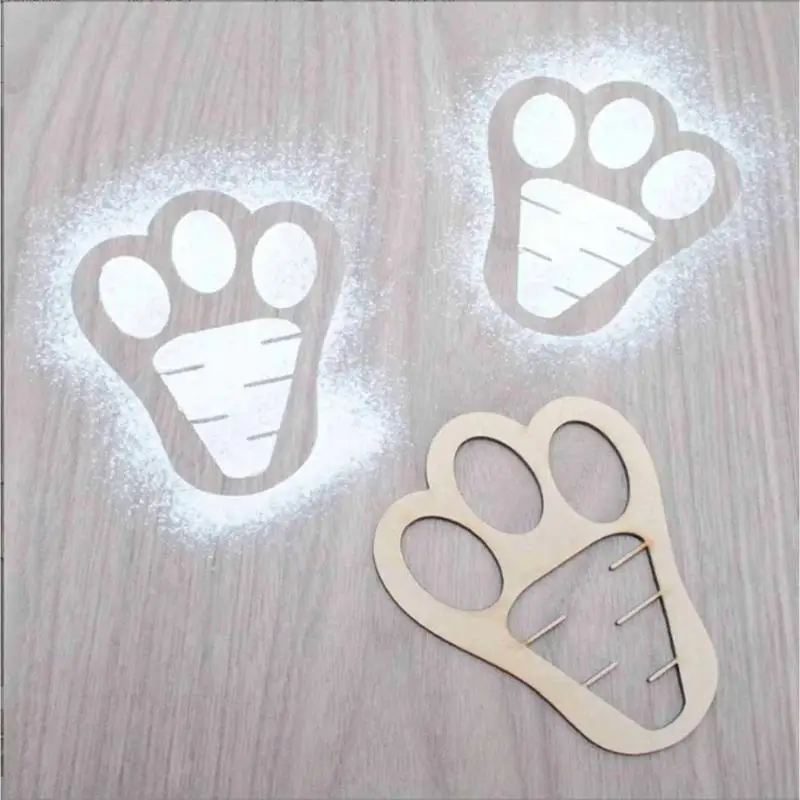 Bunny Footprints Stencil Easter Bunny Footprint Wood Templates Reusable Creative DIY Easter Bunny Feet Decorations For Living