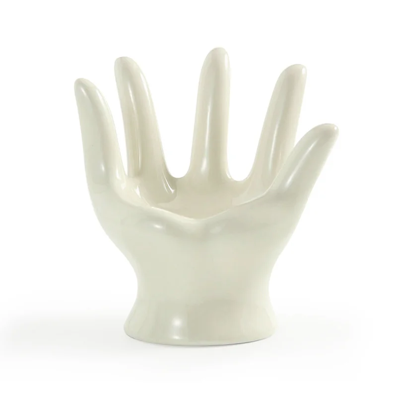 Ceramic Palm Storage Rack Jewelry Box Dressing Table Jewelry Tray Decorative Tray Earrings Ring Organizer Storage Holder Shelf