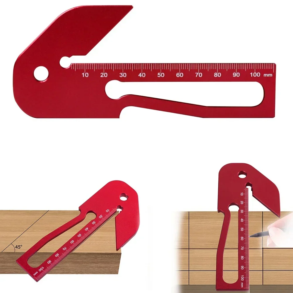 45/90 Degree Center Finder Aluminum Alloy Right Angle Line Gauge For Woodworking Square Aluminum Alloy Center Finder