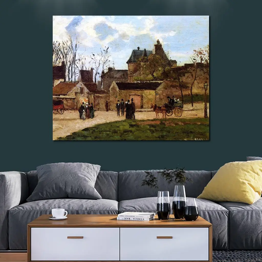 

Online Art Gallery The Court House Pontois Camille Pissarro Landscape Paintings Hand Painted High Quality