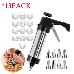 Stainless Steel Cookie gun Cake Cream Decorating Gun Cookie Making Machine Nozzles Mold Pastry Syringe Extruder Baking Tools