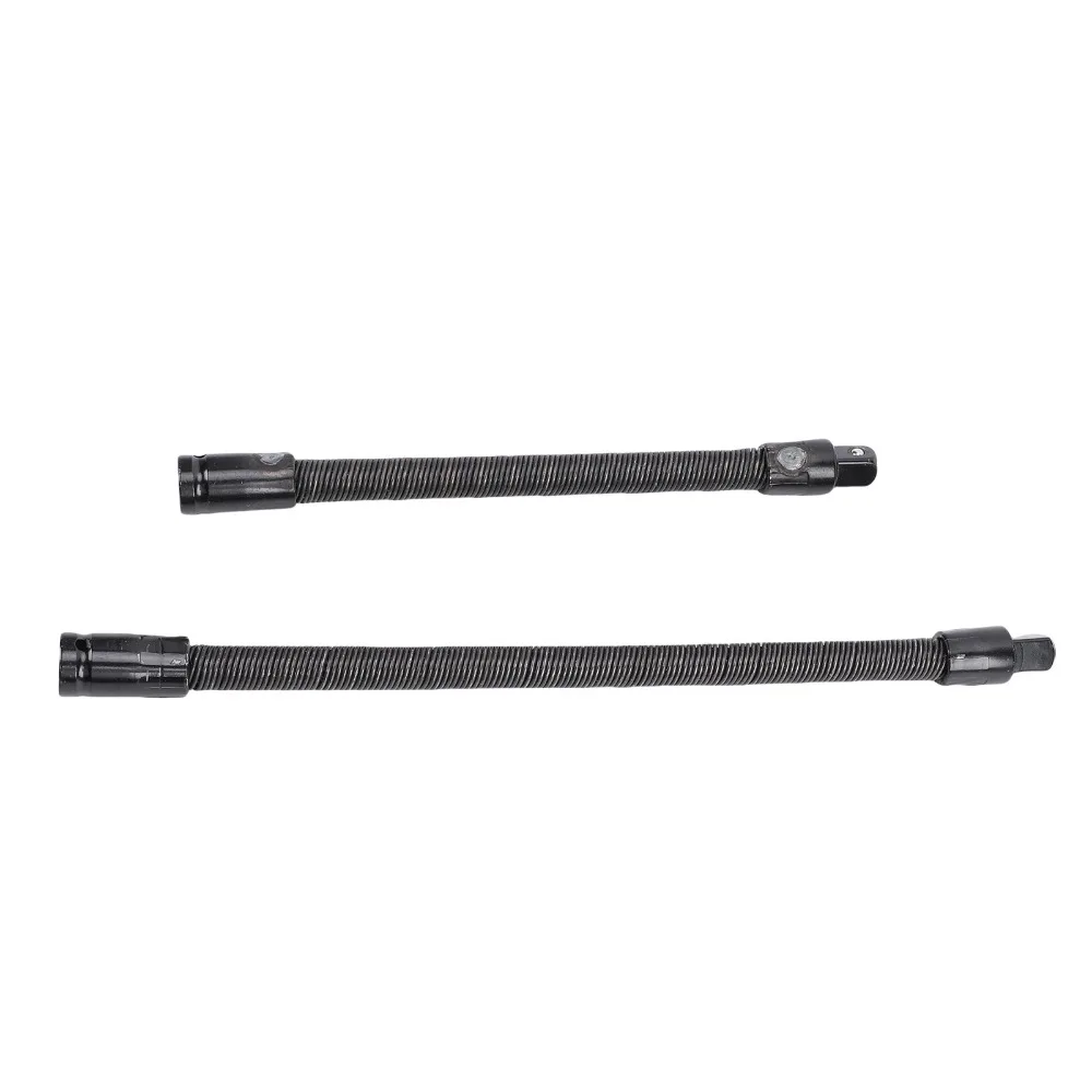 

2pcs 1/2 Inch Drive Flexible Socket Extension Bar Spring Steel 250mm 350mm Socket Wrench Extender S2 Alloy Steel Flex Reach Tool