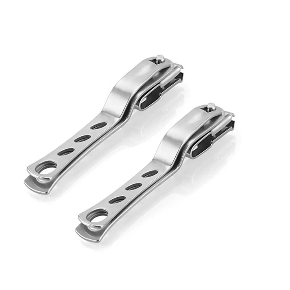 2Pcs 360-Degree Rotating Nail Clipper Large Size for Thick Nails Stainless Steel Precision Blades Easy Press Lever