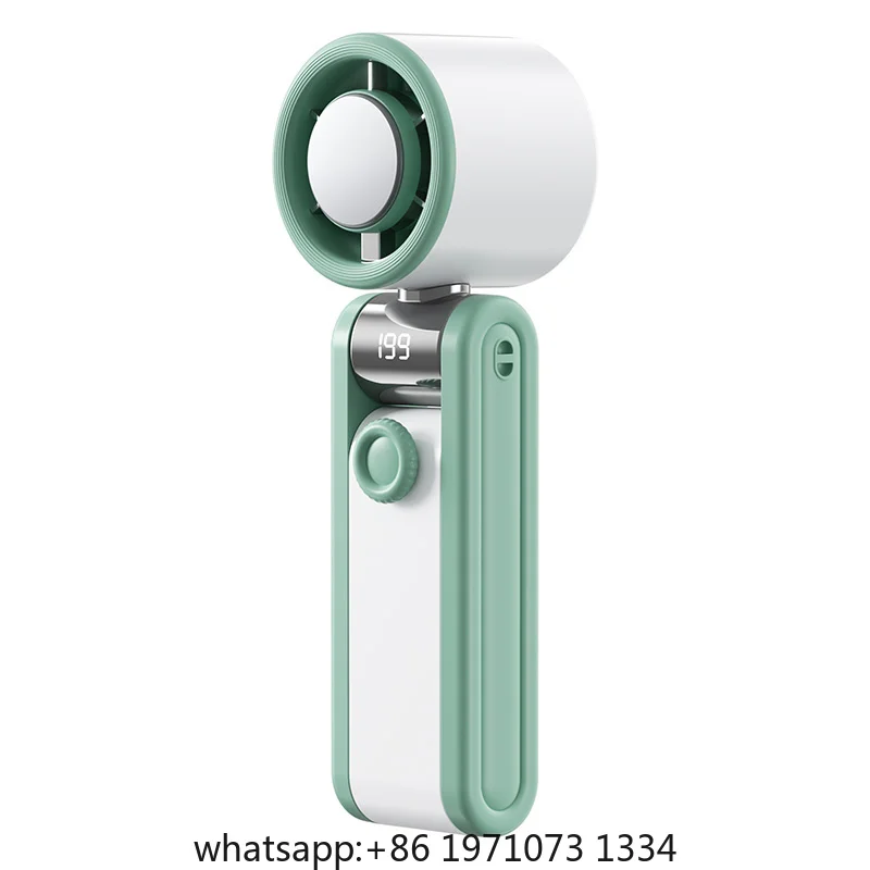 Mini Foldable Ice Cooling Turbo Fan 199 Speeds Triple Fold Design Long Battery Life Strong Wind Power Ice Cure For Outdoor Home