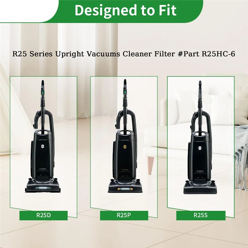 8 قطعة أكياس الغبار لأجزاء المكنسة الكهربائية لسلسلة Riccar R25 R25S ، R25D ، R25P فلتر المكنسة الكهربائية المستقيمة ، الجزء R25HC-6-A58E