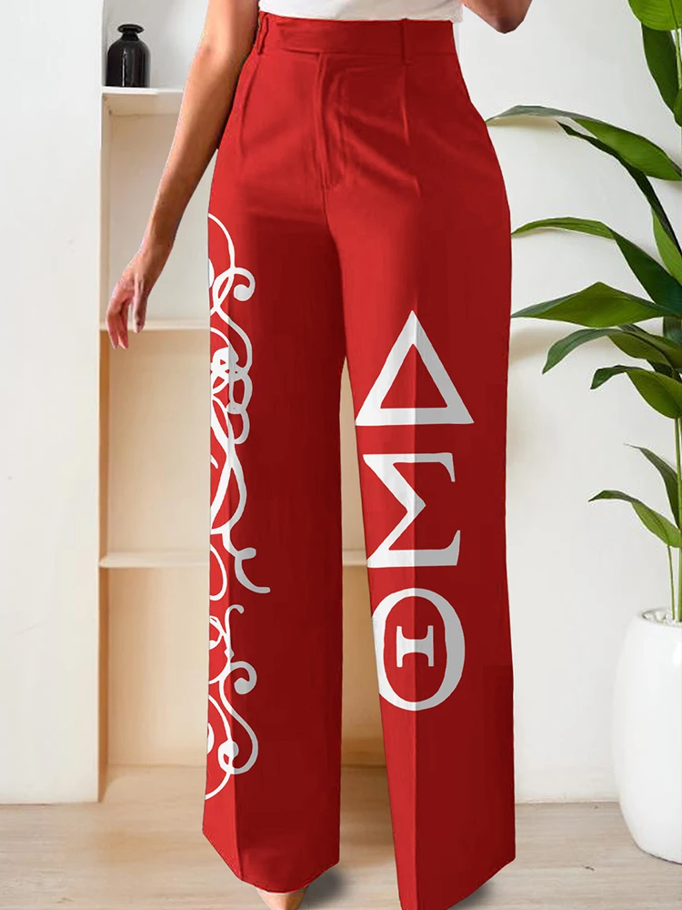 Classic Delta Sigma Theta Sorority Print Straight Leg Pants